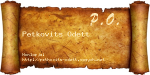 Petkovits Odett névjegykártya